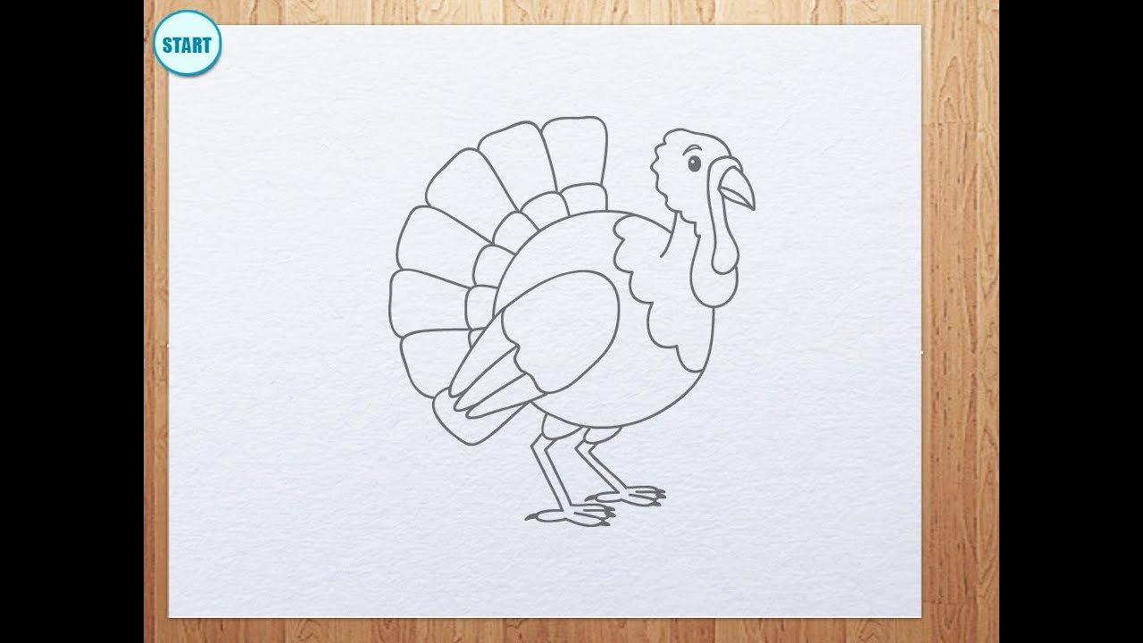 1280x720 How To Draw A Cartoon Turkey Thanksgiving Day - Chalkboard Turkey Drawing