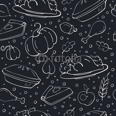400x400 thanksgiving seamless pattern on chalkboard vector pattern - Chalkboard Turkey Drawing