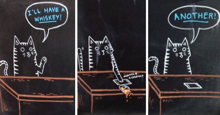 700x368 woman helped friend's bar - Chalkboard Turkey Drawing