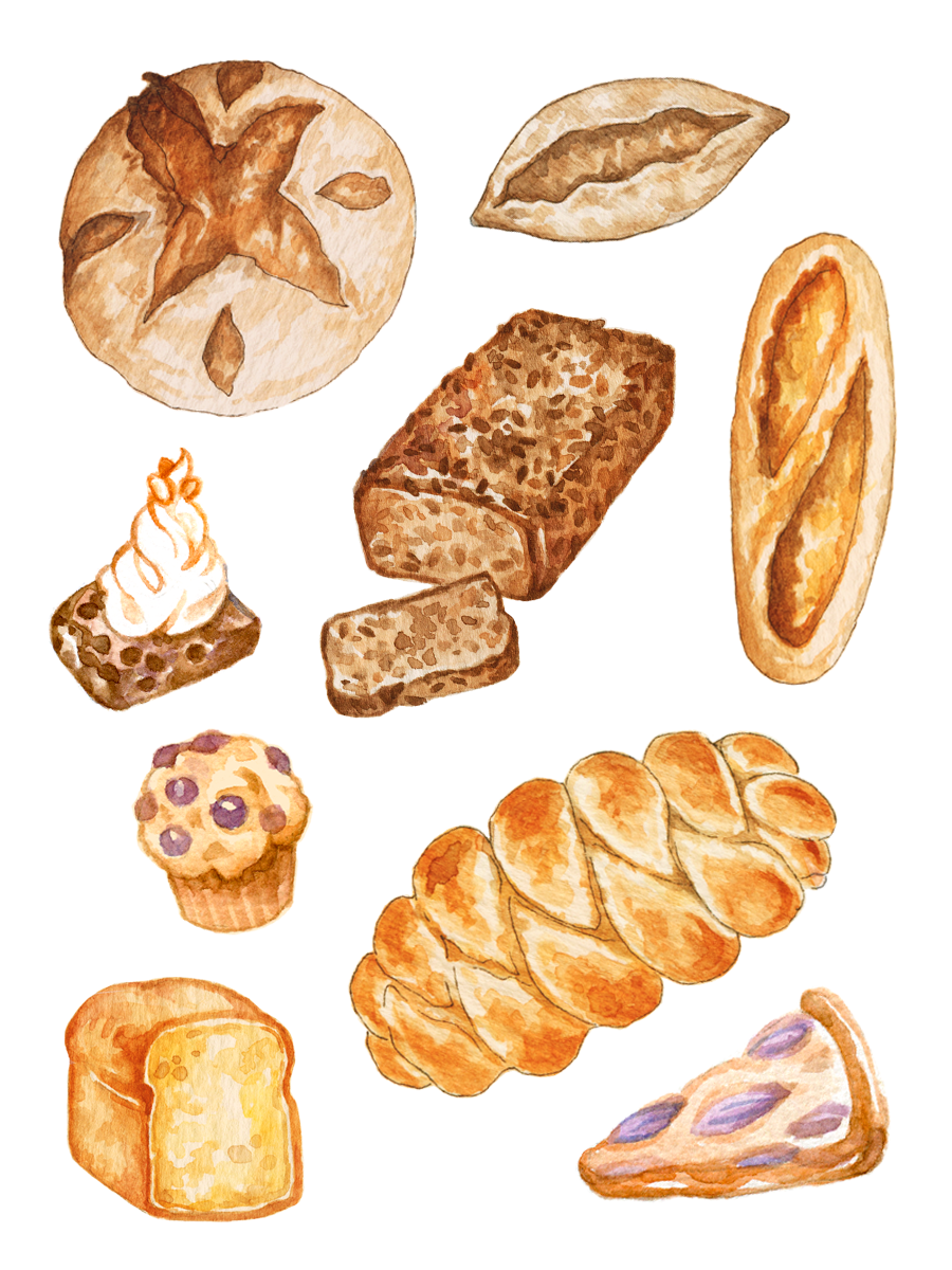 900x1200 bread baking planner stickers meal planner printable sticker - Challah Drawing