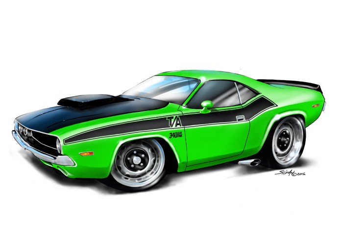 700x495 dodge challenger - Challenger Drawing
