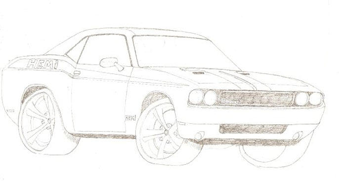 686x367 dodge challenger drawing - Challenger Drawing
