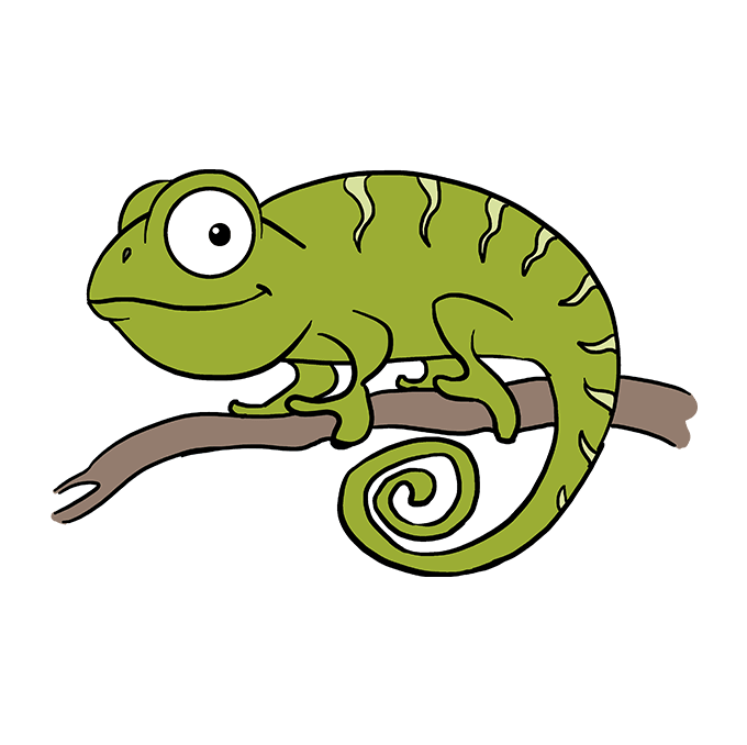 680x678 How To Draw A Chameleon - Chameleon Drawing