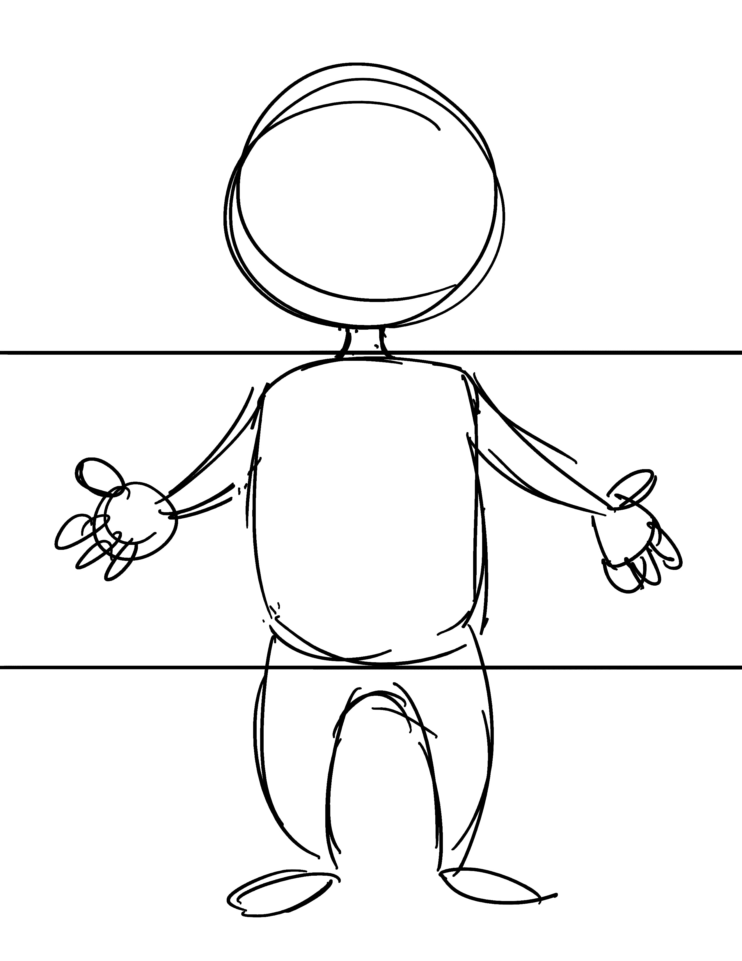 2550x3300 Drawn Chameleon Template - Chameleon Drawing Template