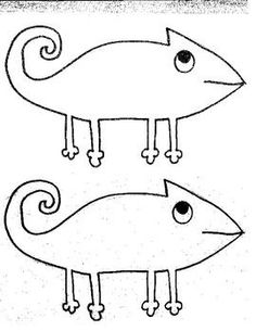 236x305 Drawn Chameleon Template Free Clip Art Stock Illustrations - Chameleon Drawing Template