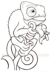 178x250 Chameleon Tattoo - Chameleon Outline Drawing