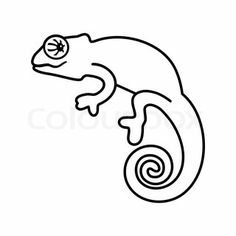 236x236 How To Draw A Chameleon For Kids, Step - Chameleon Outline Drawing
