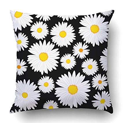 425x425 custom black daisy daisies pattern white flower - Chamomile Drawing