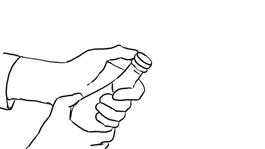 852x480 champagne bottle drawing stock video footage - Champagne Bottle Drawing