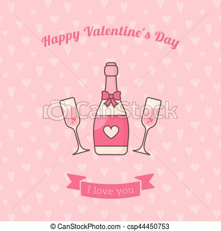 450x470 champagne glasses and bottle vector decorative background - Champagne Bottle Drawing