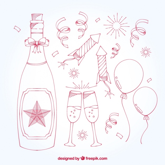 626x626 Download Vector - Champagne Bottle Drawing