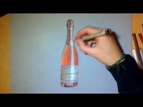 480x360 how i draw a bottle of champagne! - Champagne Bottle Drawing