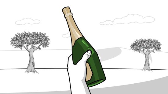 550x309 how to open a champagne bottle with a sword - Champagne Bottle Drawing