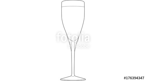 500x278 champagne flute line drawing illustration stock image and royalty - Champagne Flute Drawing