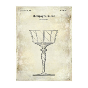 300x300 champagne glass patent drawing photograph - Champagne Glass Drawing