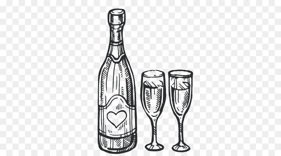 900x500 champagne glass bottle drawing wine - Champagne Glass Drawing