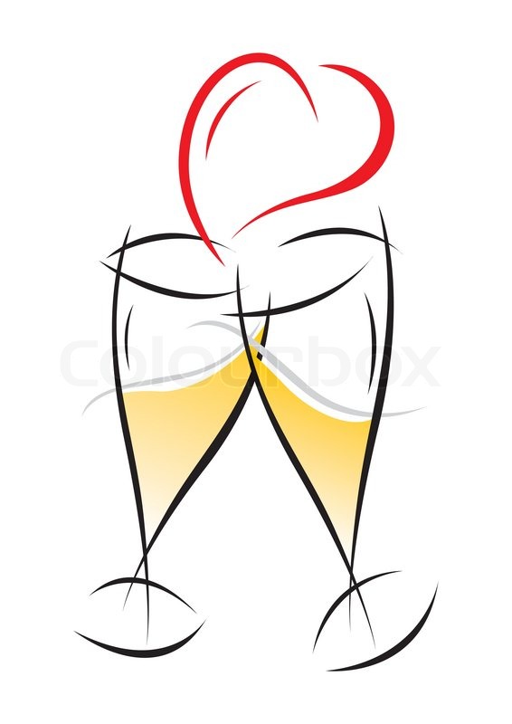 566x800 champagne glasses design stock vector colourbox - Champagne Glass Drawing