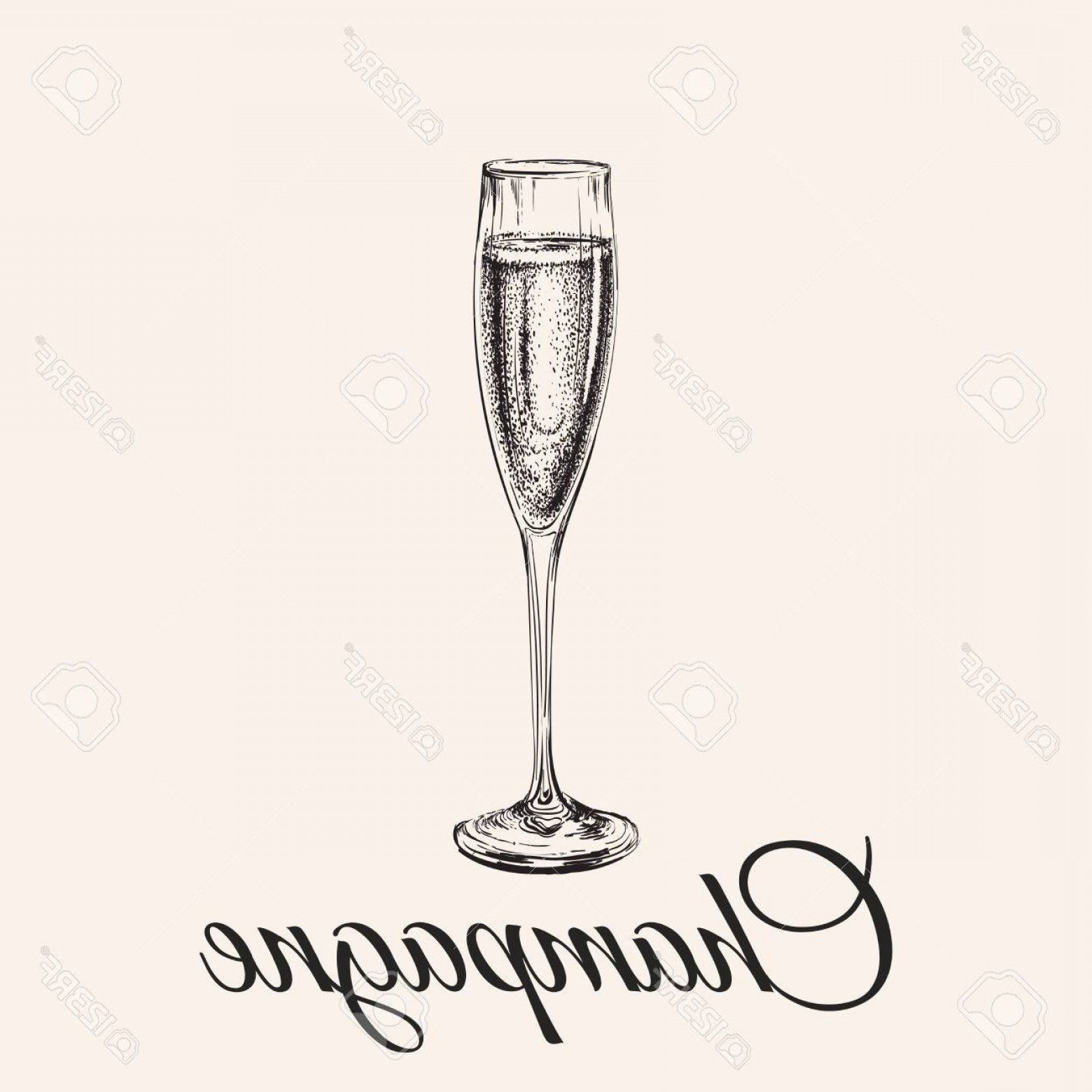 Champagne Glass Drawing at PaintingValley.com | Explore collection of ...