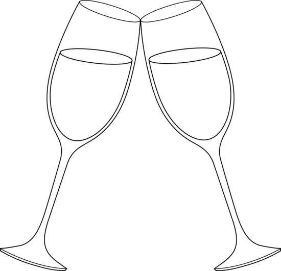 550x531 free clip art for wedding glass champagne glasses line art - Champagne Glass Drawing