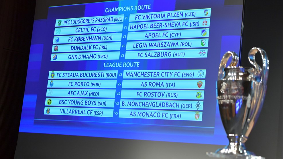 988x556 Champions League Play Off Draw Made - Champions Drawing