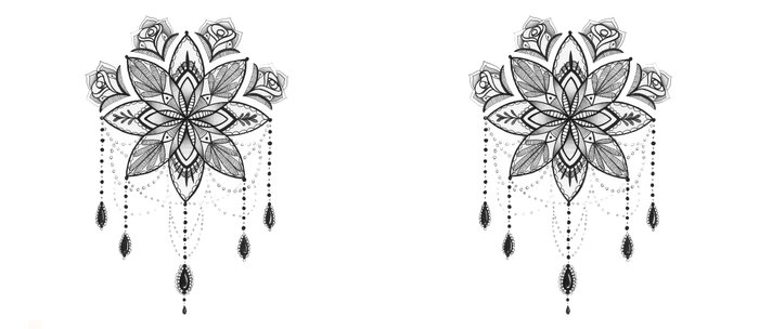 700x304 flowing mandala chandelier drawing coffee mug - Chandelier Drawing