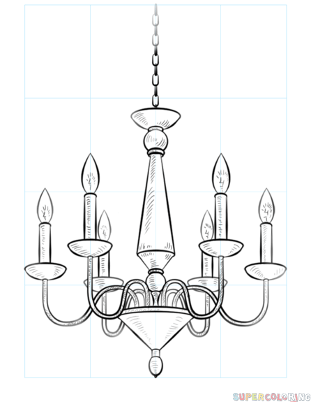 446x575 chandeliers drawing for free download - Chandelier Drawing