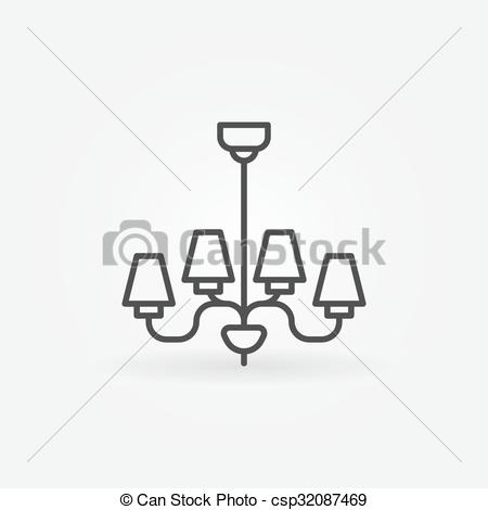 450x470 chandelier line icon - Chandelier Line Drawing
