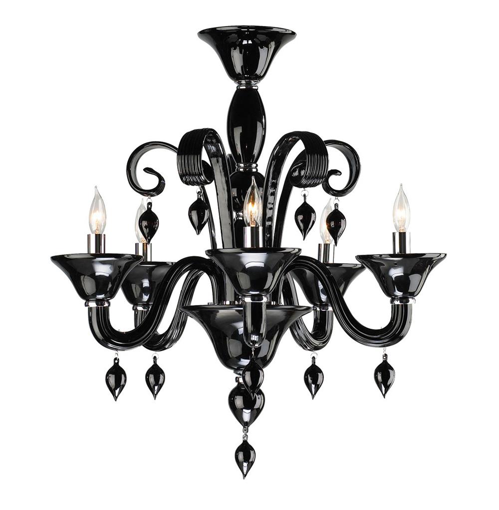 1000x1021 treviso contemporary black light murano glass chandelier kathy - Chandelier Line Drawing