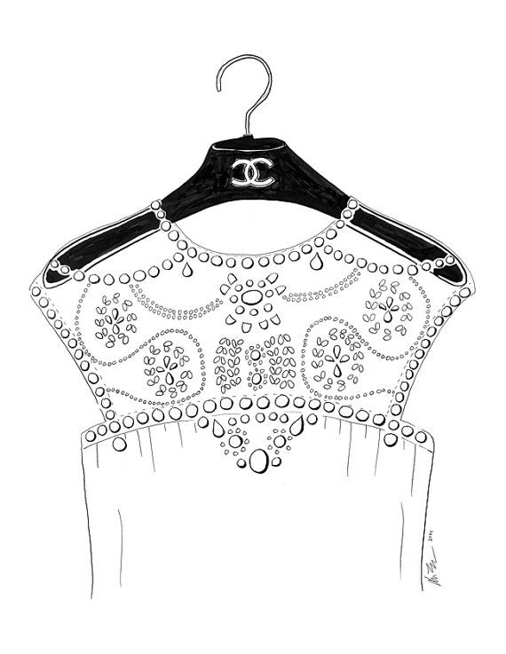 570x737 chanel on a hanger - Chanel Drawing