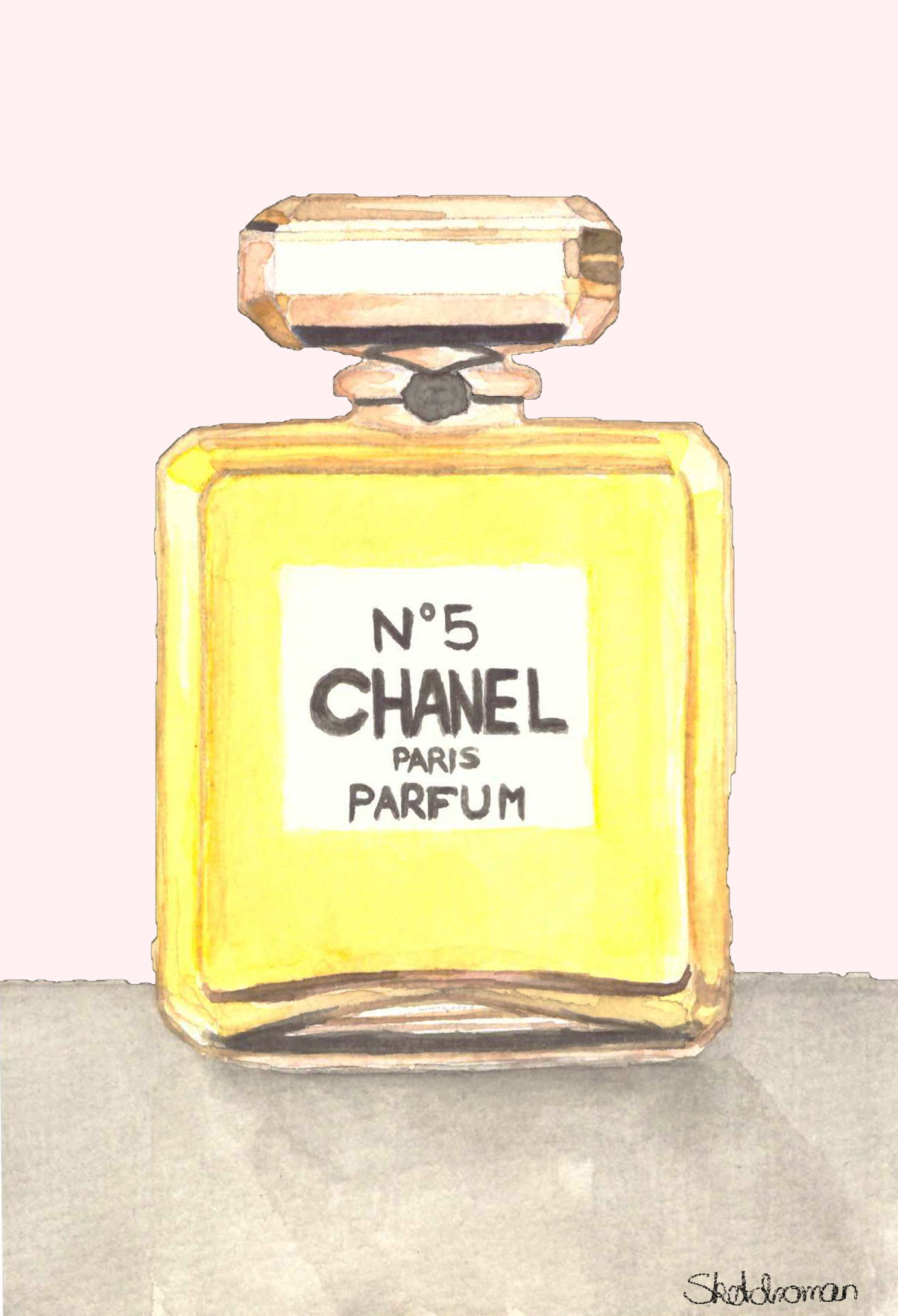1205x1765 chanel no illustration sketchoman - Chanel No 5 Drawing