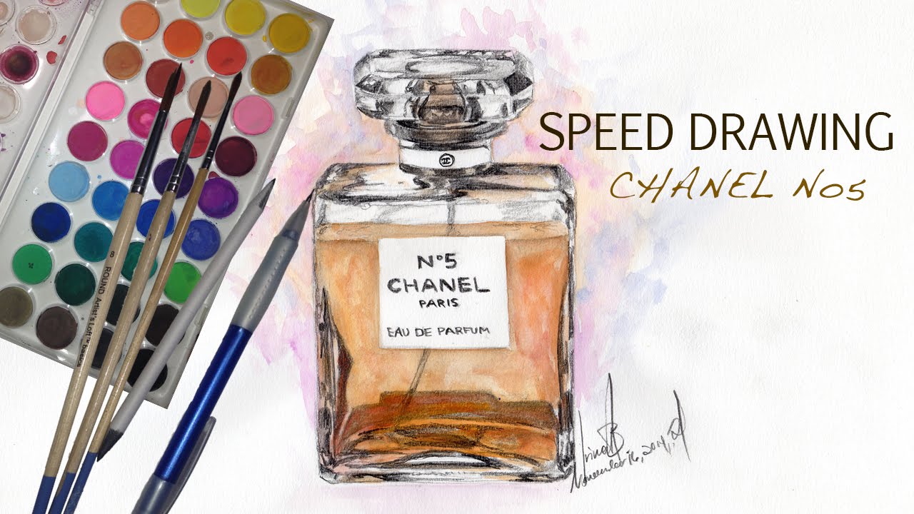 1280x720 speed drawing chanel - Chanel No 5 Drawing