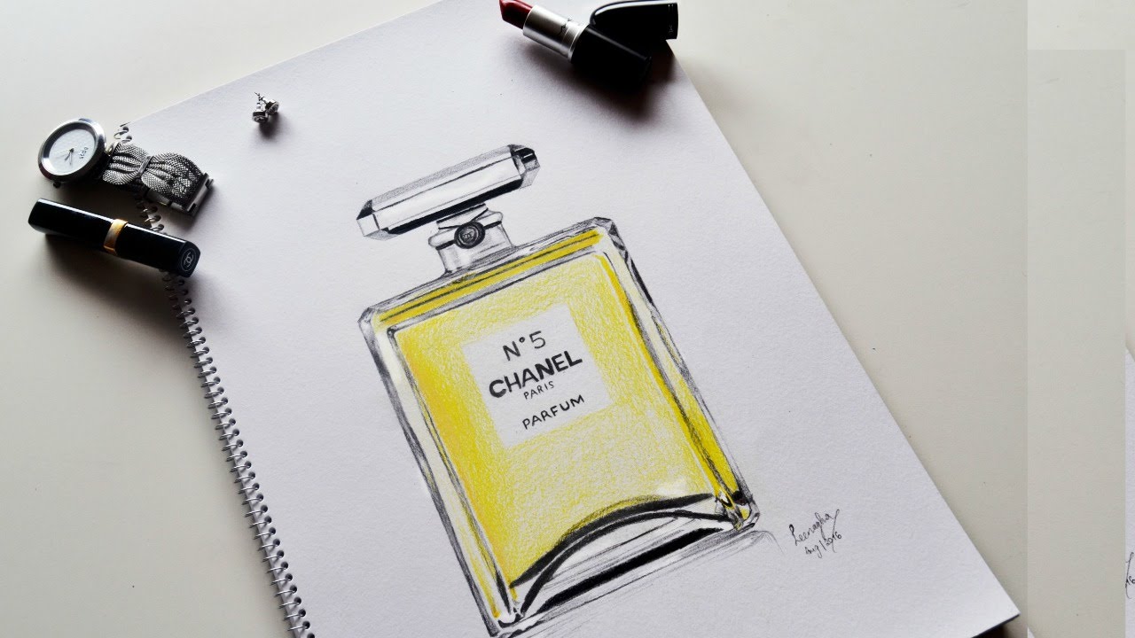 1280x720 speed drawing chanel perfume - Chanel No 5 Drawing