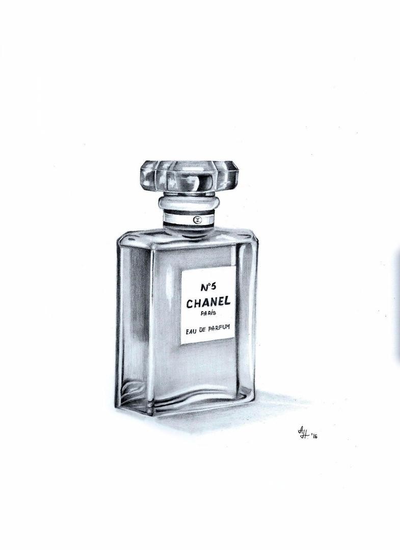 Chanel Perfume Bottle Drawing at PaintingValley.com | Explore