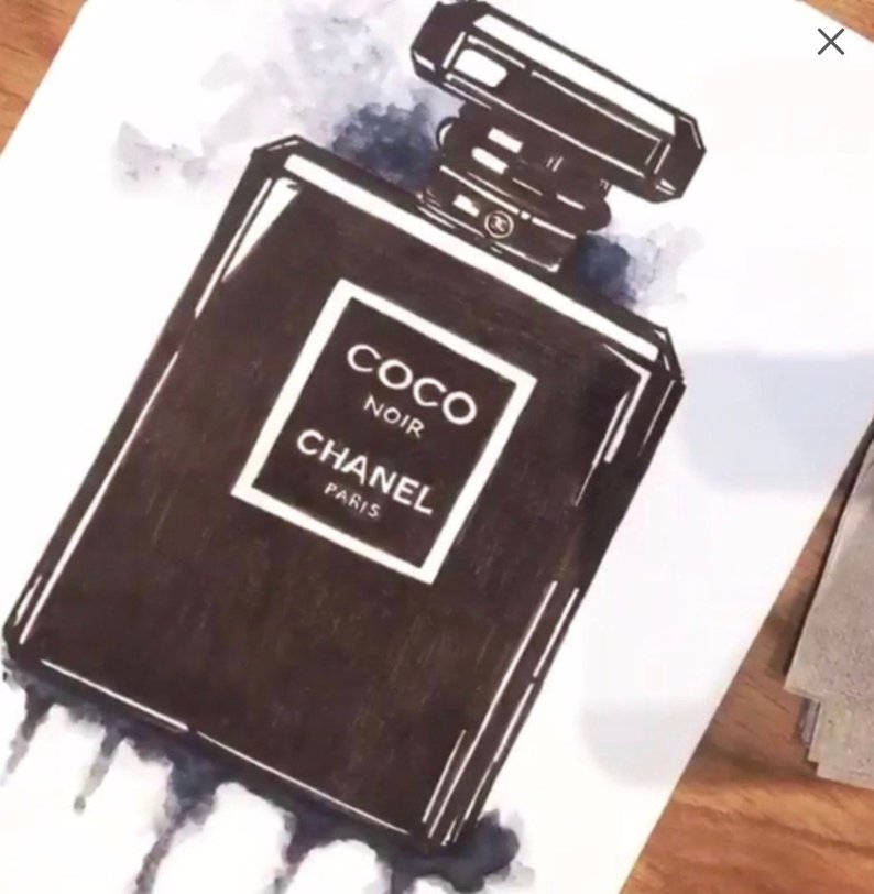 794x812 chanel perfume bottle drawing etsy - Chanel Perfume Bottle Drawing