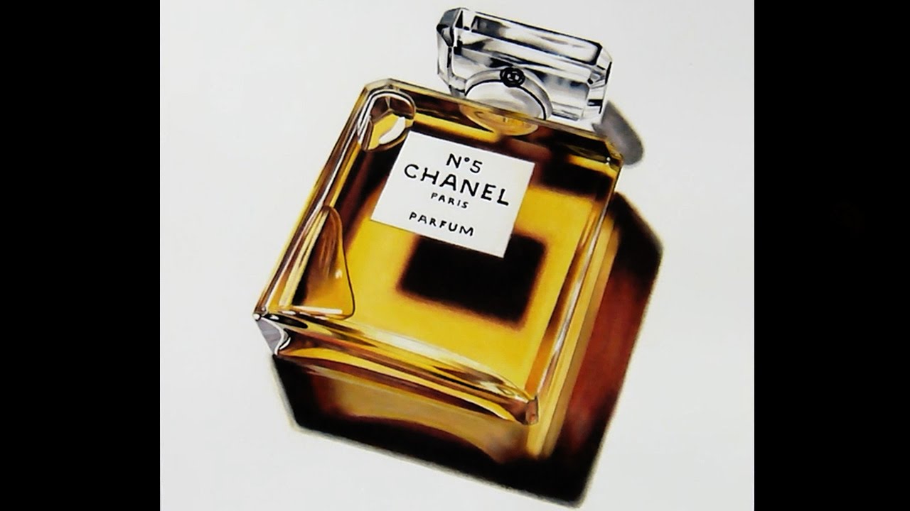 1280x720 drawing a chanel perfume bottle, hyper realistic art - Chanel Perfume Bottle Drawing