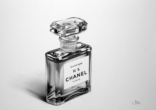 500x352 New Large Size Perfume Bottle Chanel Fine Art Drawing Print Hand - Chanel Perfume Bottle Drawing