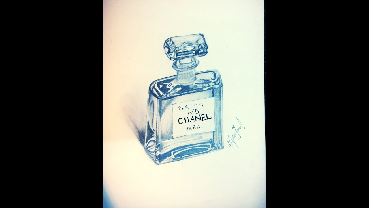 1280x720 perfume pencil sketch how to draw a chanel perfume timelapse - Chanel Perfume Drawing