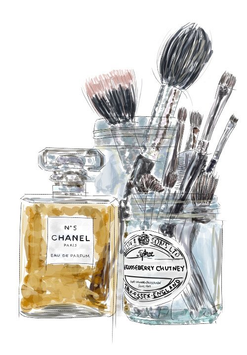 500x717 Beauty Drawing Illustration Art Painting Style Design Artist - Chanel Perfume Drawing