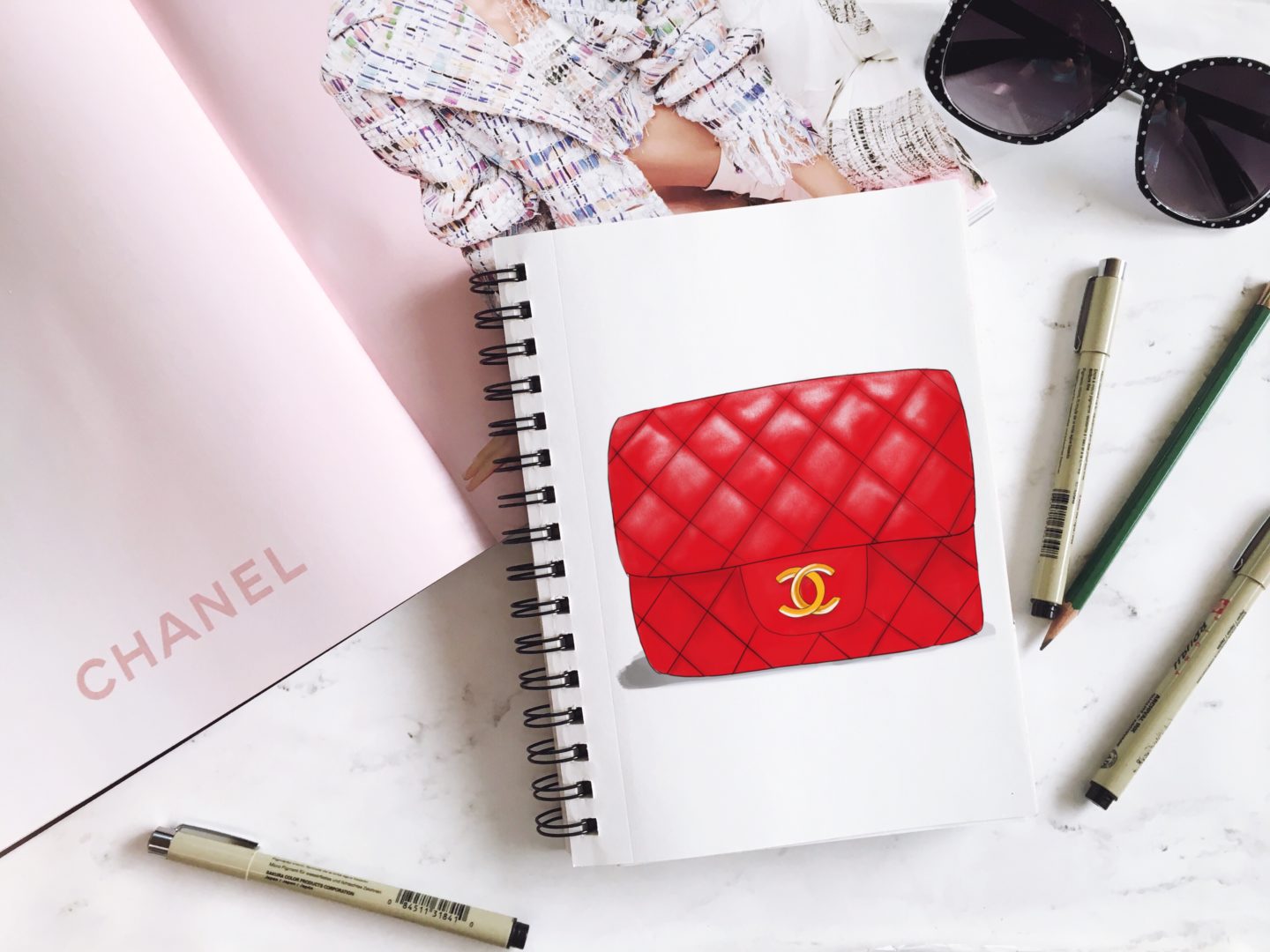 1440x1080 how to draw a chanel quilted bag lola glenn - Chanel Purse Drawing