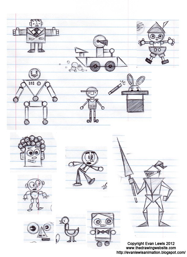 611x842 Design Simple Cartoon Characters From Flat Shapes The Drawing - Character Cartoon Drawing