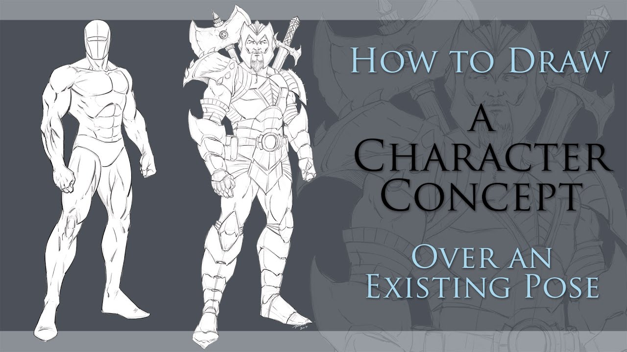 1280x720 how to draw a character concept over an exisiting pose - Character Concept Drawing