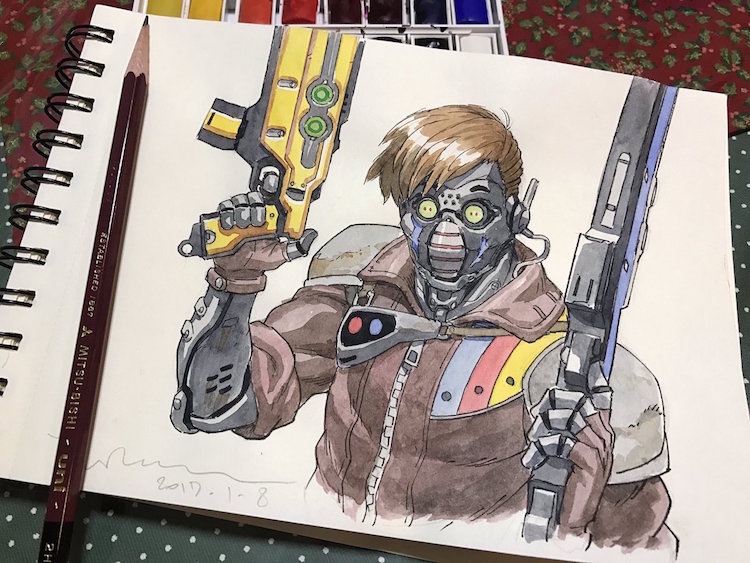 750x563 thomas romain transforms son's drawings into anime characters - Character Concept Drawing