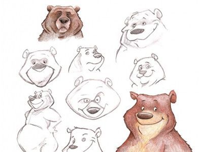 400x300 Bear Characters Sketches For A Website In Bears - Character Development Drawing