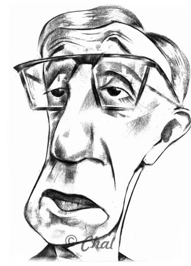 375x523 woody allen caricature - Charactercher Drawing