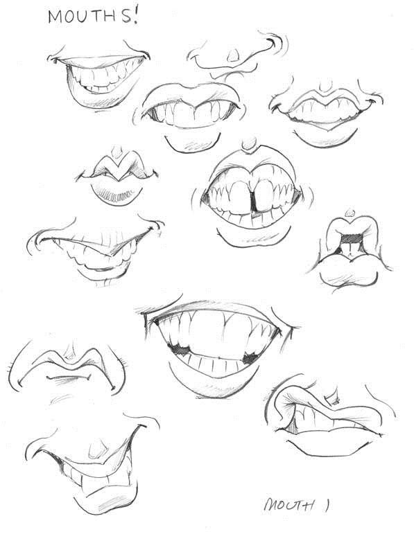 597x781 Videos For How To Draw Caricatures Drawing The Mouth Draw - Charactercher Drawing