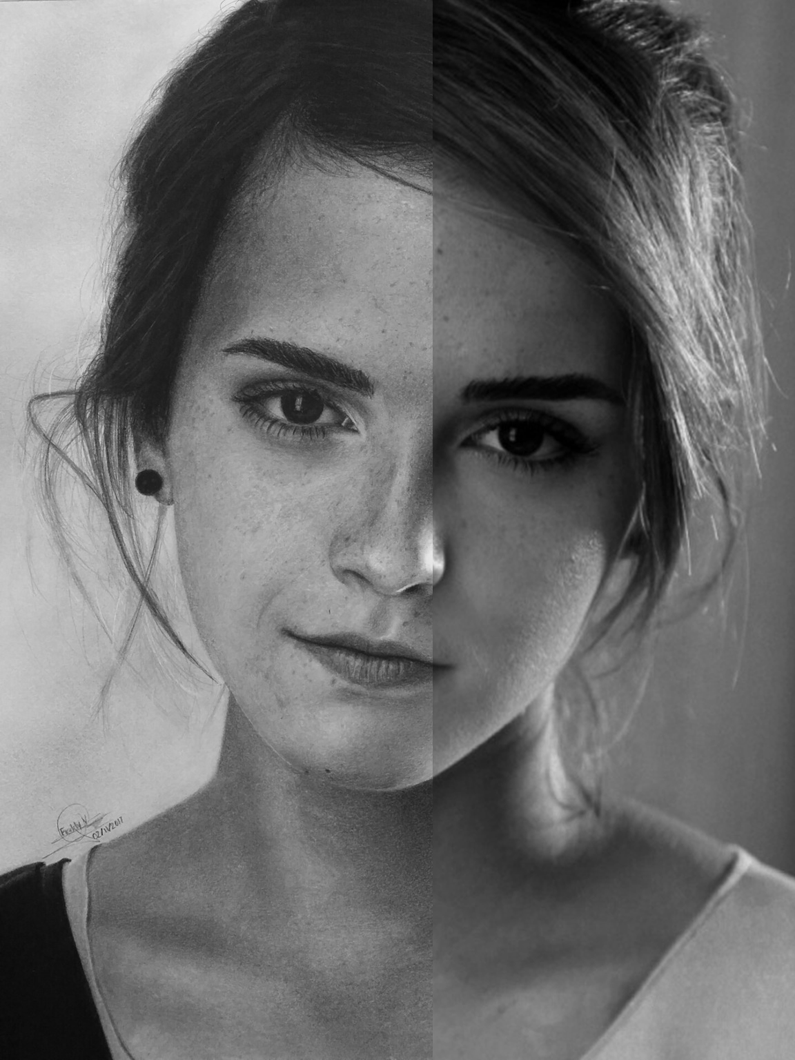 1152x1536 Emma Watson Pencil Drawing - Charcoal And Graphite Drawing