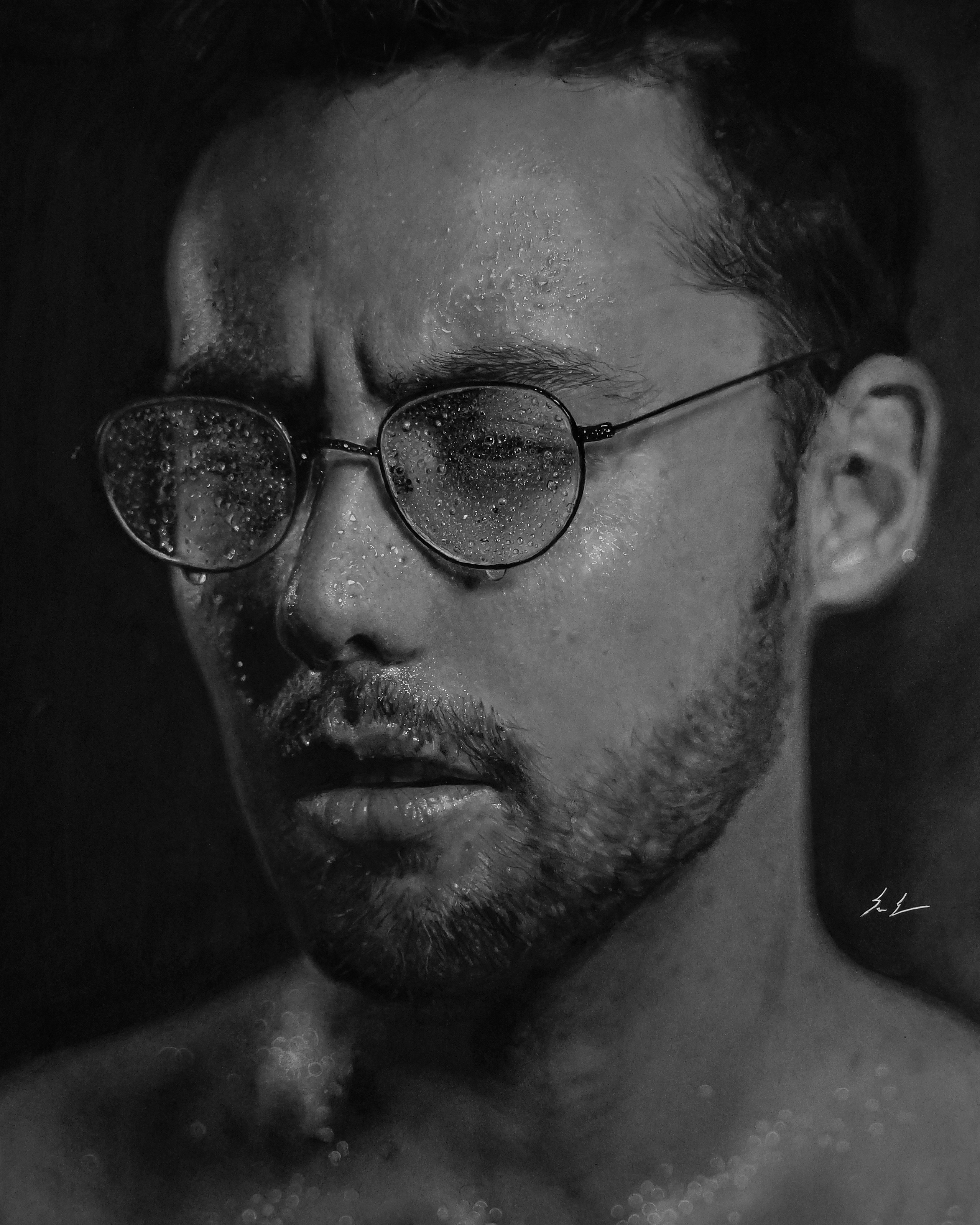 2556x3195 Latest Drawing, Portrait In Precipitate Done In Charcoal - Charcoal And Graphite Drawing