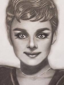225x300 young audrey hepburn charcoal graphite pencil drawing on canvas ebay - Charcoal And Graphite Drawing