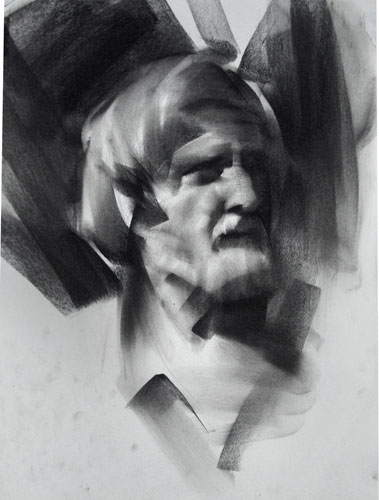 379x500 Drawing A Portrait With Charcoal Step - Charcoal Drawing Artists