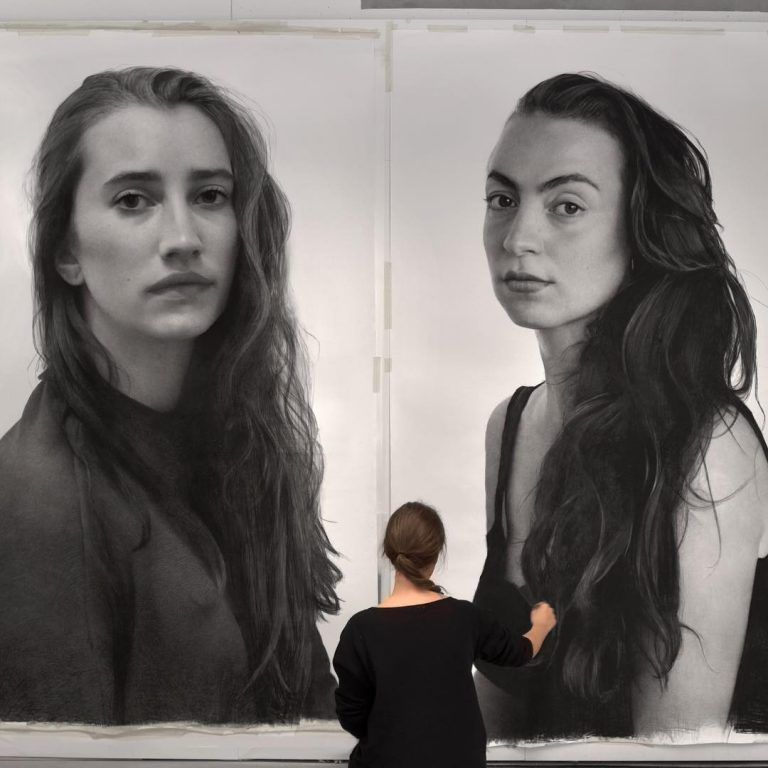 768x768 Swiss Artist Clio Newton - Charcoal Drawing Artists